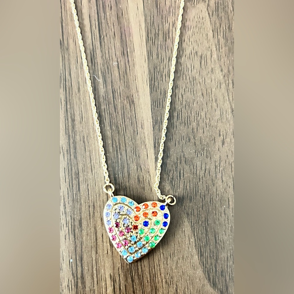 RAINBOW- Pride Heart Necklace Set New